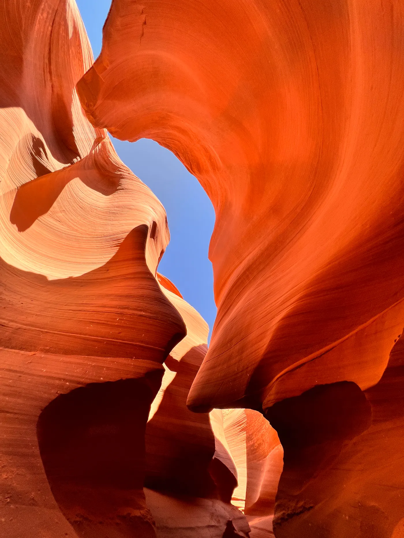 Swirling sandstone walls of Antelope Canyon